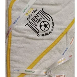 Accappatoio Triangolo con Cappuccio Neonato JUVENTUS OFFICIAL PRODUCT Colori Bianco Taglia Taglia Unica